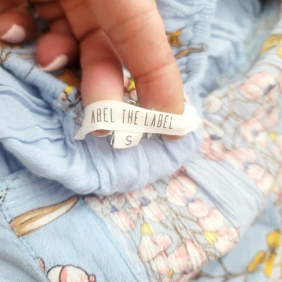 ABEL THE LABEL BLUE FLORAL FIT & FLARE JAASE BACKLESS HALTER MINI DRESS SZ SMALL - Picture 15 of 16